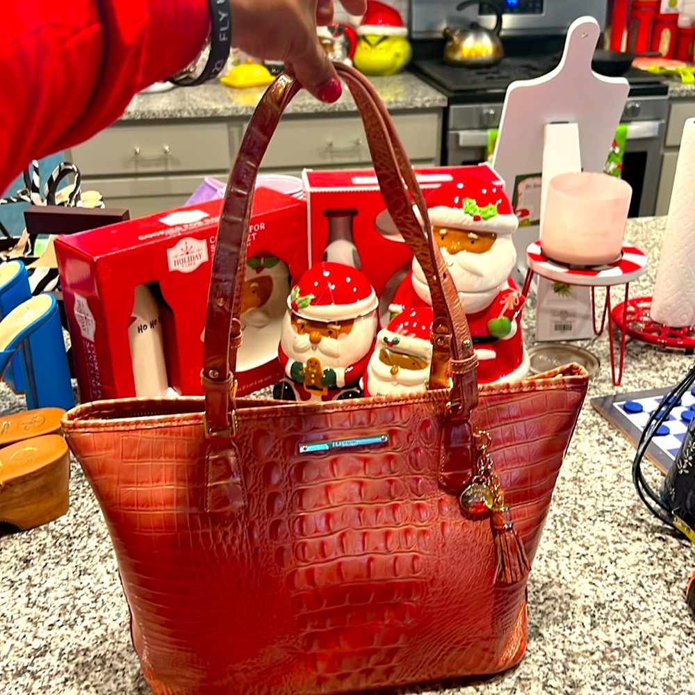 Brahmin hand bag gently used come with card and dust bag